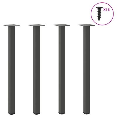 vidaXL Nohy ku konzolovému stolíku 4 ks antracitové 72-74 cm oceľové