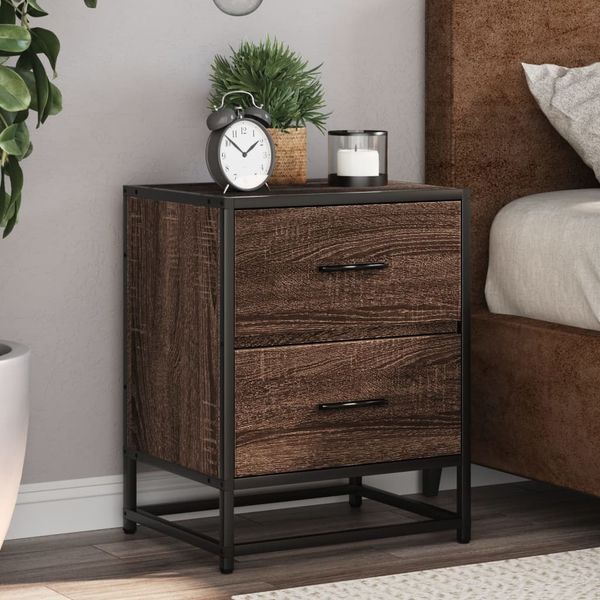 vidaXL Nočné stolíky 2 ks hnedý dub 40x31x50 cm kompozitné drevo