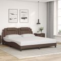 vidaXL Rám postele Viana s LED bez matraca hnedý 180x200 cm
