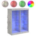 vidaXL Komoda s LED svetlami betónovo sivá 81x37x100 cm