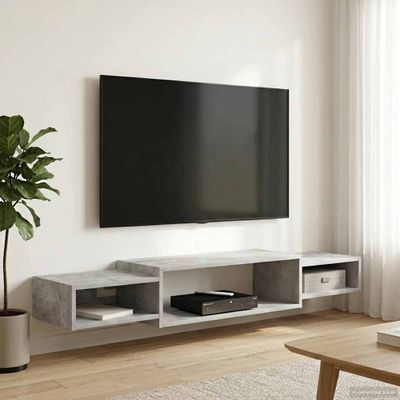 vidaXL Nástenný TV kabinet Nástenná montáž Betónovo sivá