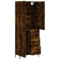 vidaXL Vysoká skrinka dymový dub 69,5x34x180 cm spracované drevo