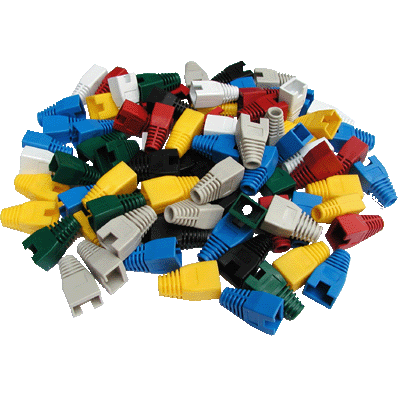 Ochrana RJ45 s výrezom ŠEDÁ, väčší kab.otvor (100ks)