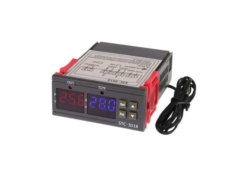 Digitálny termostat STC-3018 rozsah -55°C~120°C, 230VAC