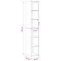 vidaXL Highboard Staré drevo 30 x 41 x 185 cm Kompozitné drevo