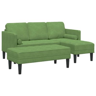 vidaXL Sada pohoviek s vankúšom 2 pcs Svetlo zelená Polyester