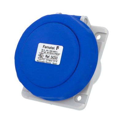 Zásuvka vstavaná 24233 IP67/230V/32A/3P 6h, šikmá 10° - SpeedPRO