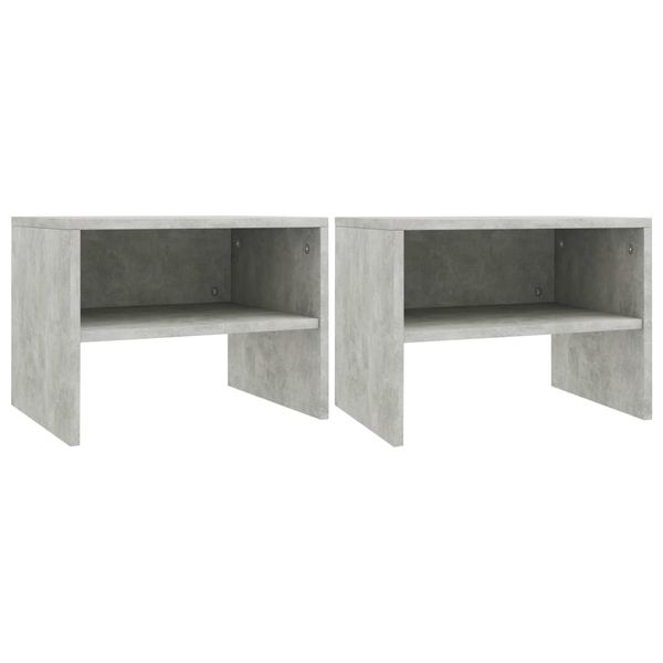 vidaXL Nočné stolíky 2 ks, betónovo sivé 40x30x30 cm, kompozitné drevo
