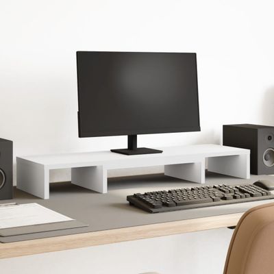 vidaXL Podstavec pod monitor biely 80x24x10,5 cm kompozitné drevo