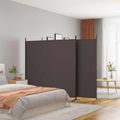 vidaXL 3-panelový paraván hnedý 525x180 cm látkový