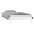 vidaXL Posteľný rám s LED biely 75x190cm malé jednolôžko masívne drevo