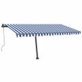 vidaXL Samostatne stojaca automatická markíza 450x300 cm modro-biela