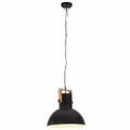 vidaXL Industriálna závesná lampa 25 W čierna mangovník 52 cm okrúhla E27