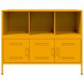 vidaXL Komoda horčicovožltá 100,5x39x79 cm oceľ