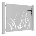 vidaXL Záhradná brána 100x100 cm, oceľ Corten, dizajn s trávou