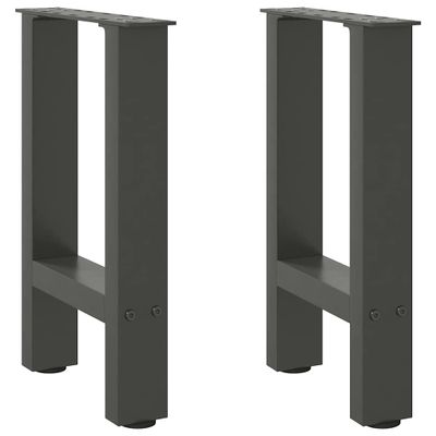 vidaXL Nohy konferenčného stolíka, antracitové, 2 ks, 38 x (42-43) cm, oceľové