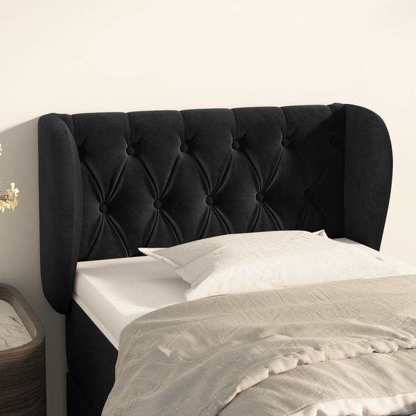 vidaXL Čelo postele so záhybmi čierne 83x23x78/88 cm zamat