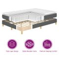 vidaXL Posteľ s pružinovým rámom s LED pásikmi Sivá 140 x 190 cm látka