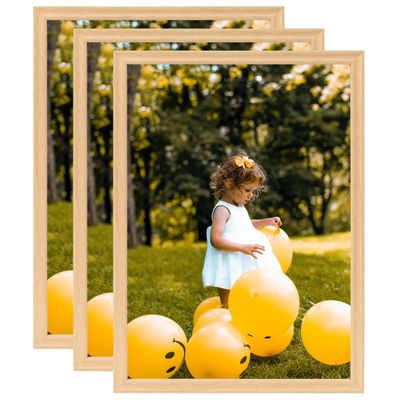 vidaXL Fotorámiky na stenu alebo stôl 3 ks bledý dub 59,4x84 cm