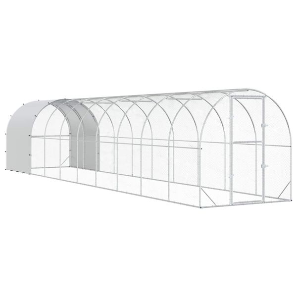 vidaXL Kurník pre kurčatá Strieborná 1000 x 200 x 200 cm