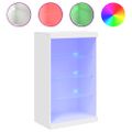 vidaXL Komoda s LED svetlami biela 60,5x37x100 cm