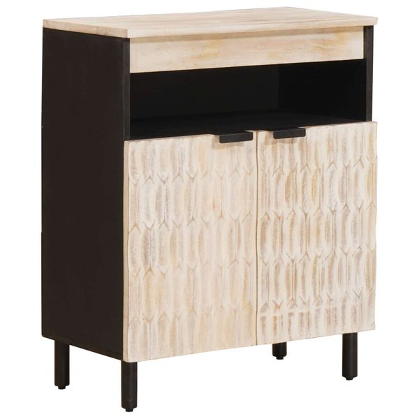 vidaXL Servírovacia skriňa Biele umývanie dokončenie 60 x 33 x 75 cm