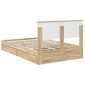 vidaXL Úložná posteľ Sonoma dub 135 x 190 cm Kompozitné drevo