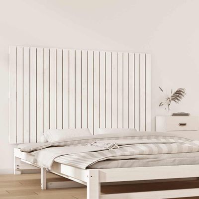 vidaXL Nástenné čelo postele biele 147x3x90 cm masívna borovica