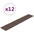 vidaXL Nástenné panely 12 ks sivohnedé 90x15 cm látka 1,62 m²