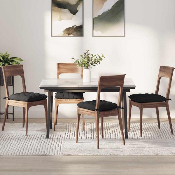 vidaXL Vankúše na sedenie 4 pcs Čierna 40 x 40 x 6 cm Mikrovlákno