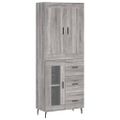 vidaXL Vysoká skrinka sivý dub sonoma 69,5x34x180 cm spracované drevo