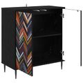 vidaXL Servírovacia skriňa OMMEN Čierny dub 69 x 33 x 76 cm