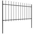 vidaXL Záhradný plot Woerden s vrchnou časťou v tvare oštepu, oceľový 170x100 cm, čierny