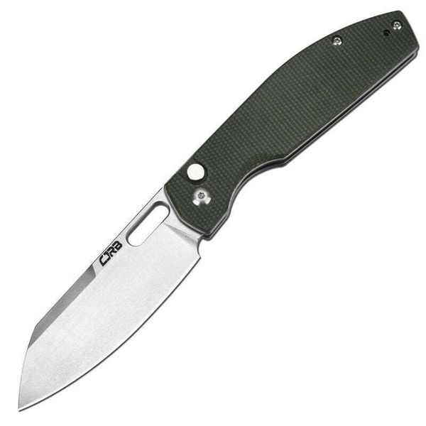 CJRB J1929B-MGN Ekko vreckový nôž 8,2 cm, Stonewash, ButtonLock, zelená, Micarta