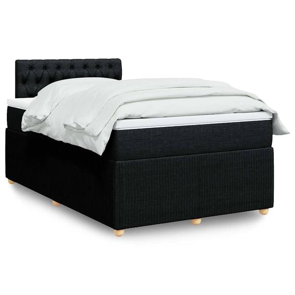 vidaXL Boxspring posteľ s matracom čierny 120x200 cm látka