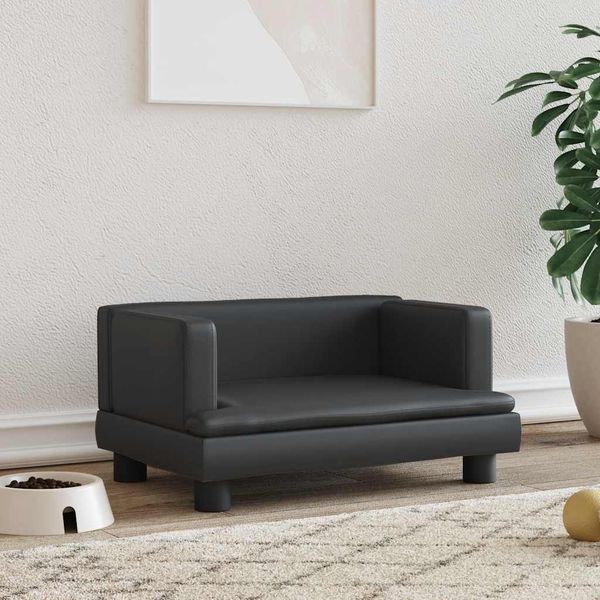 vidaXL Pelech pre psa čierny 60x40x30 cm umelá koža