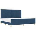 vidaXL Rám postele s čelnou doskou Modrá 200 x 200 cm látka