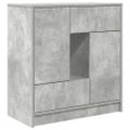 vidaXL Komoda so zásuvkami a dvierkami, betónová sivá 70,5x34x74,5 cm