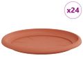 vidaXL Kruhový kvetinový podnos 24 ks Tehlovo červená Ø 27 x 2,5 cm