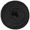 vidaXL Pracovné lano čierne 16 mm 25 m polypropylén