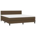 vidaXL Boxspring posteľ s matracom tmavohnedá 160x200 cm látka