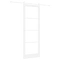 vidaXL Posuvné dvere Biela 83 x 232 cm Masívne borovicové drevo a sklo