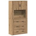 vidaXL Highboard Remeselný dub 80 x 33 x 150 cm Kompozitné drevo