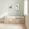 vidaXL Rám postele s dverami Sonoma dub 100 x 200 cm Kompozitné drevo