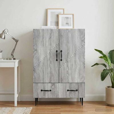 vidaXL Servírovacia skriňa so zásuvkou Sivá sonoma 66 x 34,5 x 95 cm