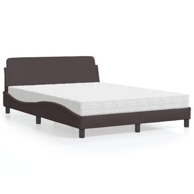 vidaXL Posteľ s matracom Dover tmavohnedá 120x200 cm látka