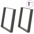 vidaXL Nohy k jedálenskému stolu v tvare U, 2 ks, antracitové, 70 x (72-73) cm, oceľ