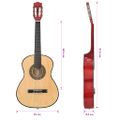 vidaXL Klasická gitara pre začiatočníkov a deti 3/4 36" lipové drevo
