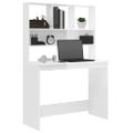 vidaXL Stolík s policami lesklý biely 102x45x148 cm spracované drevo