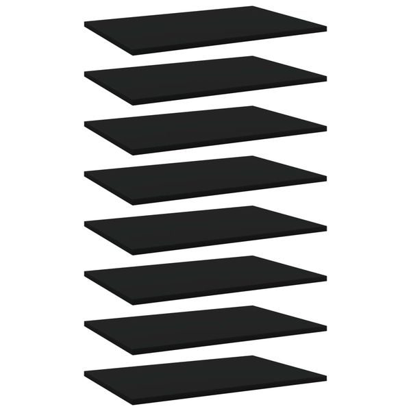 vidaXL Prídavné police 8 ks, čierne 60x40x1,5 cm, drevotrieska